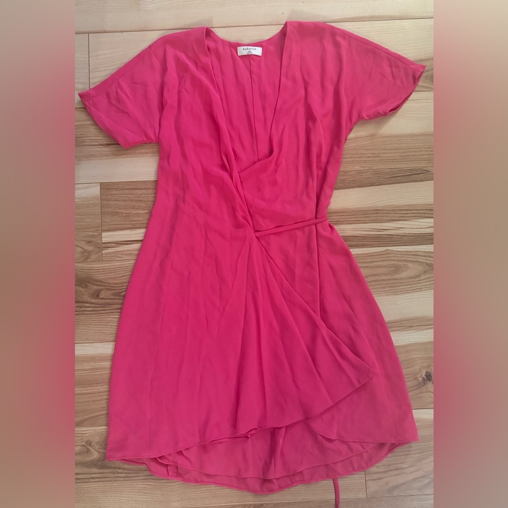 Pink babaton wrap dress.